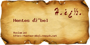 Hentes Ábel névjegykártya